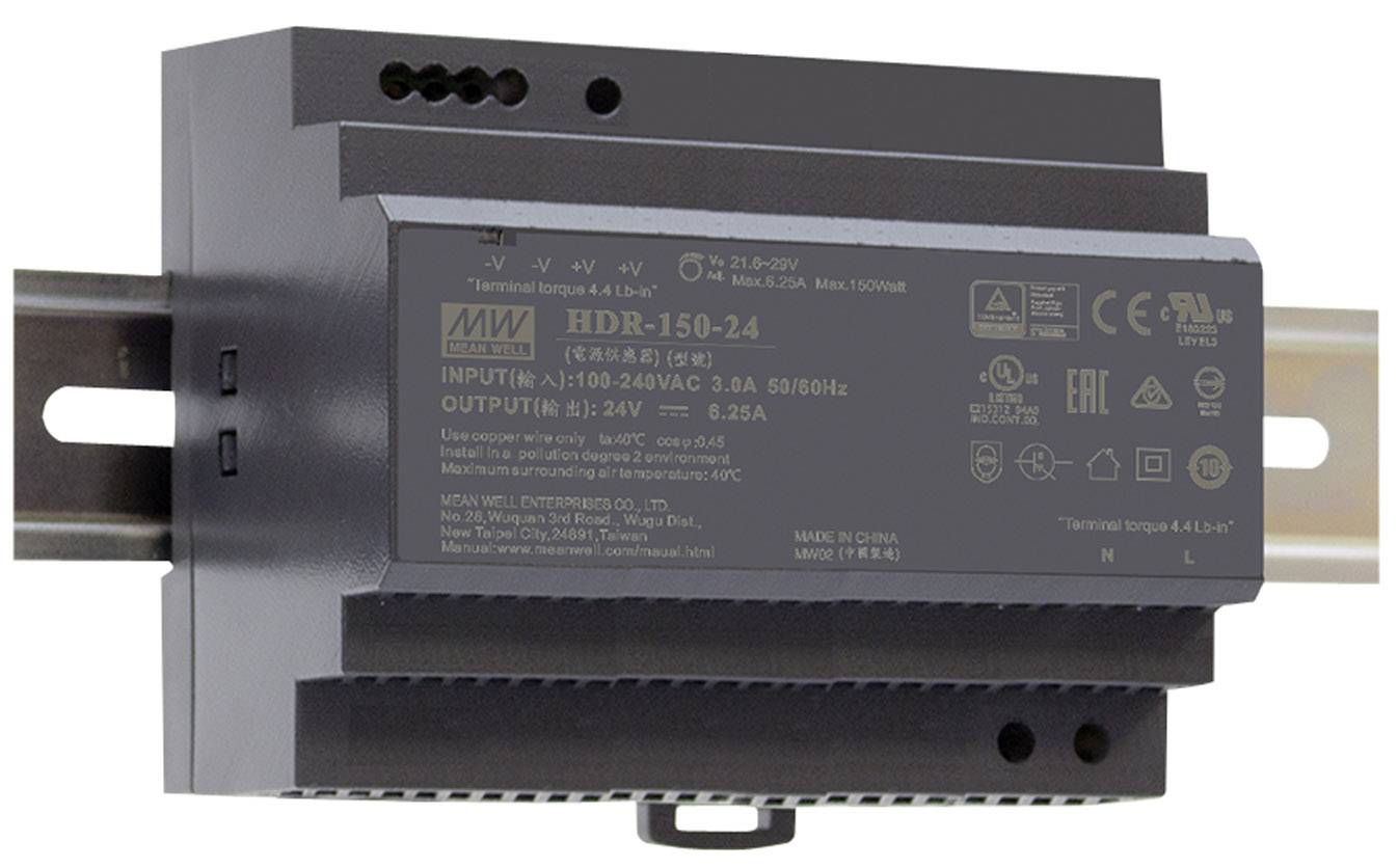 MEAN WELL HDR-150-48 Zasilacz na szynę DIN 48 V/DC 3.2 A 153.6 W Ilość wyjść:1 x Opis 1 szt. - obrazek 1