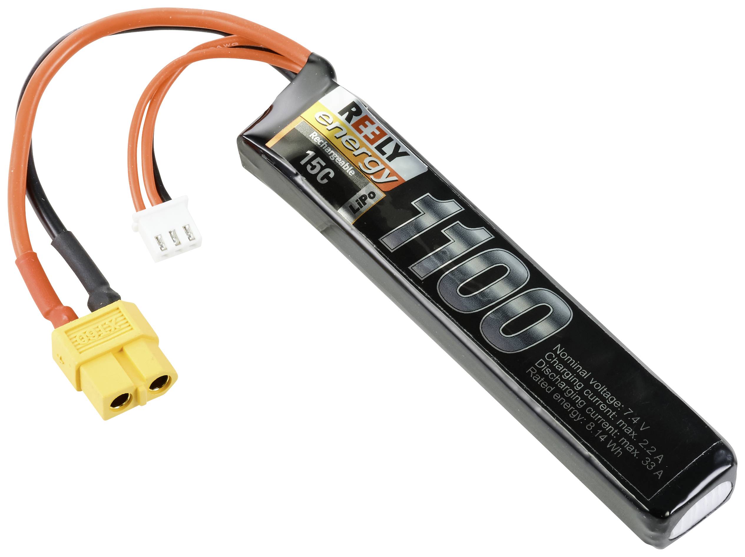 Pakiet akumulatorów (LiPo) 7.4 V 1100 mAh 15 C Reely Softcase XT60 - obrazek 1