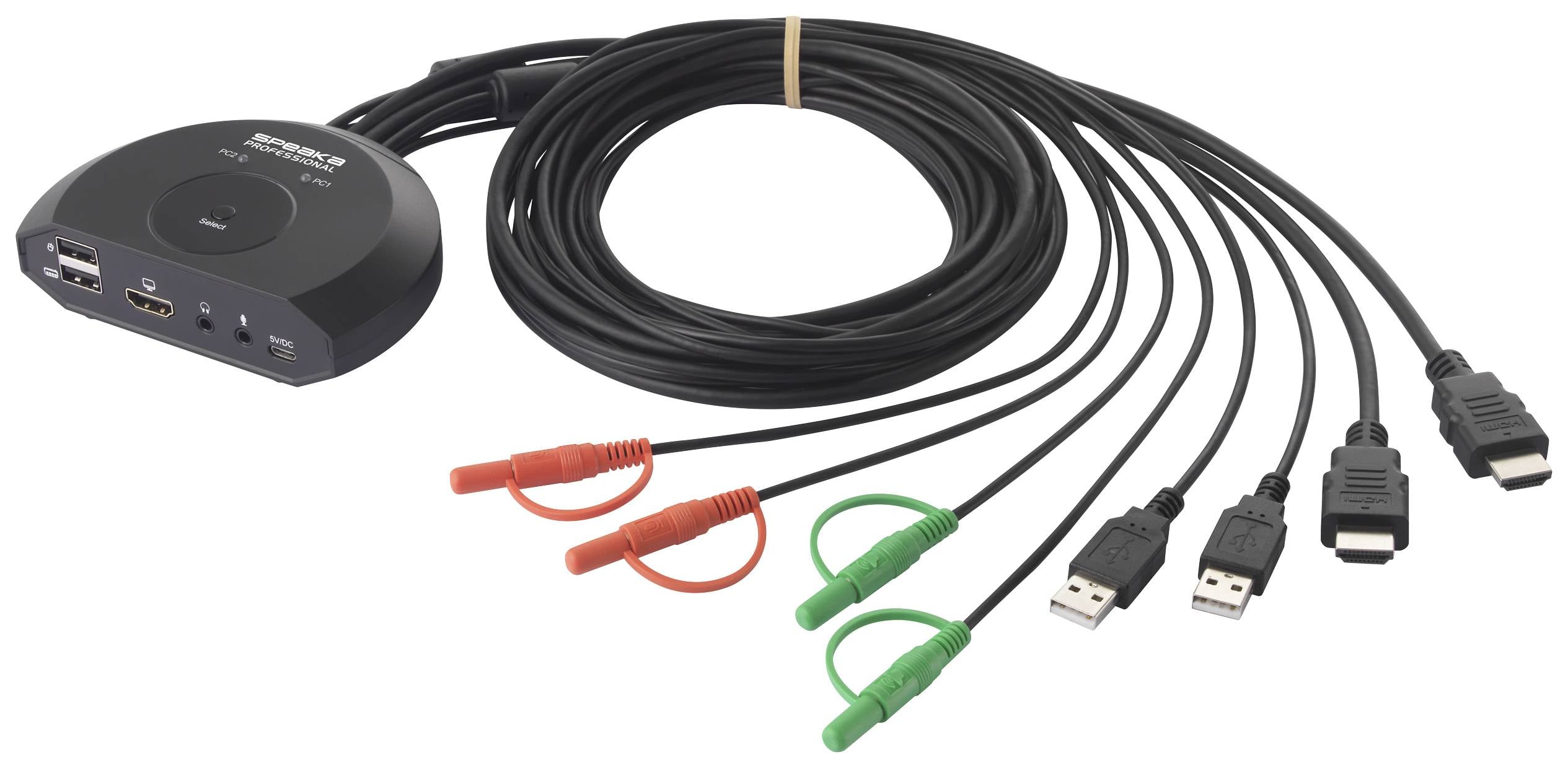 Przełącznik KVM, HDMI SpeaKa Professional SP-10105820, Klawiatura, 4096 x 2160 Pixel, Ilość przełączalnych PC: 2 szt. - obrazek 1