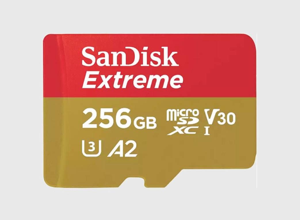 SanDisk Extreme microSDXC 256 GB Class 10, UHS-I, v30 Video Speed Class odporny na wstrząsy, wodoszczelny - obrazek 1