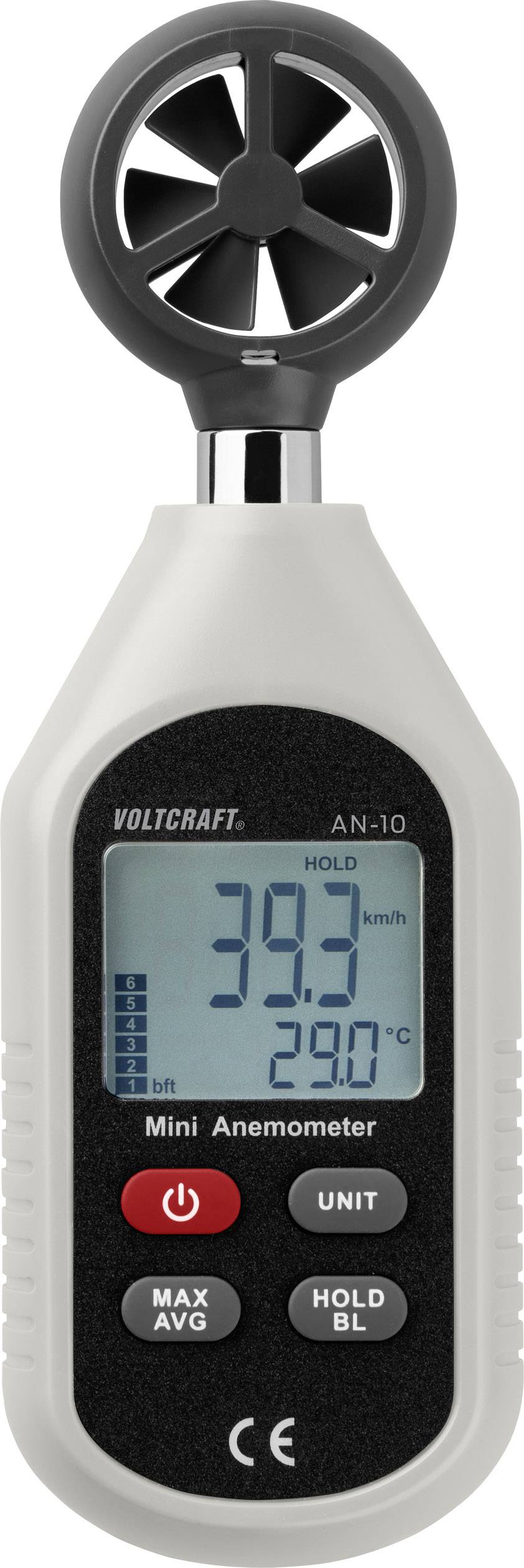 Anemometr VOLTCRAFT AN-10 VC-8314270, 0.3 do 30 m/s, -10 do 50 °C - obrazek 1