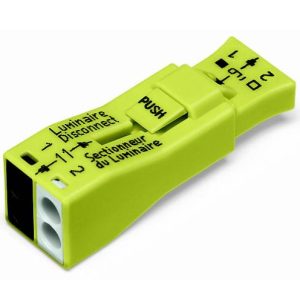 Złącze oświetleniowe stała: 0.75-4 mm² Ilość styków: 2 WAGO 40 szt. żółty Złącze oświetleniowe stała: 0.75-4 mm² Ilość styków: 2 WAGO 40 szt. żółty