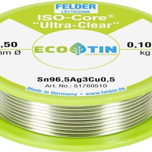 Cyna lutownicza Felder ISO-Core „Ultra Clear” SAC305 szpula Sn96,5Ag3Cu0,5 0.100 kg 0.5 mm