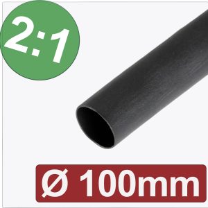 Quadrios 24CA281 Rurka termokurczliwa bez kleju 24CA281, 2:1, od 100 mm do 50 mm, 1 m Quadrios 24CA281 Rurka termokurczliwa bez kleju 24CA281, 2:1, od 100 mm do 50 mm, 1 m