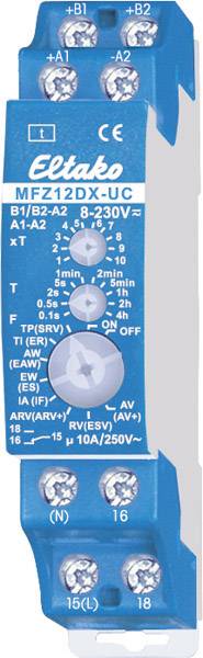 Eltako 23001005 Przekaźnik czasowy MFZ12DX-UC, 0.1 s - 40 h, 230 V/AC, 10 A, 1 szt. - obrazek 1