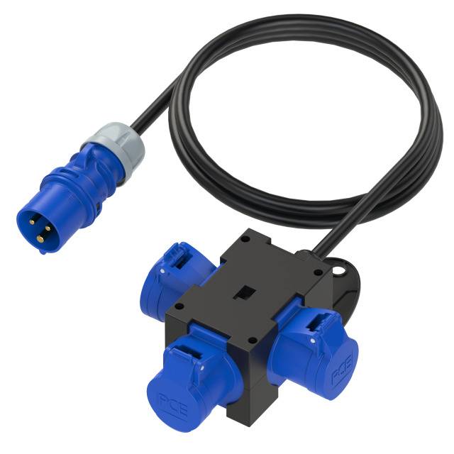 Adapter PCE 9430155, 230V, 16A, IP44, 3x gniazdo CEE 16 Cara A , 3-biegunowe - obrazek 1