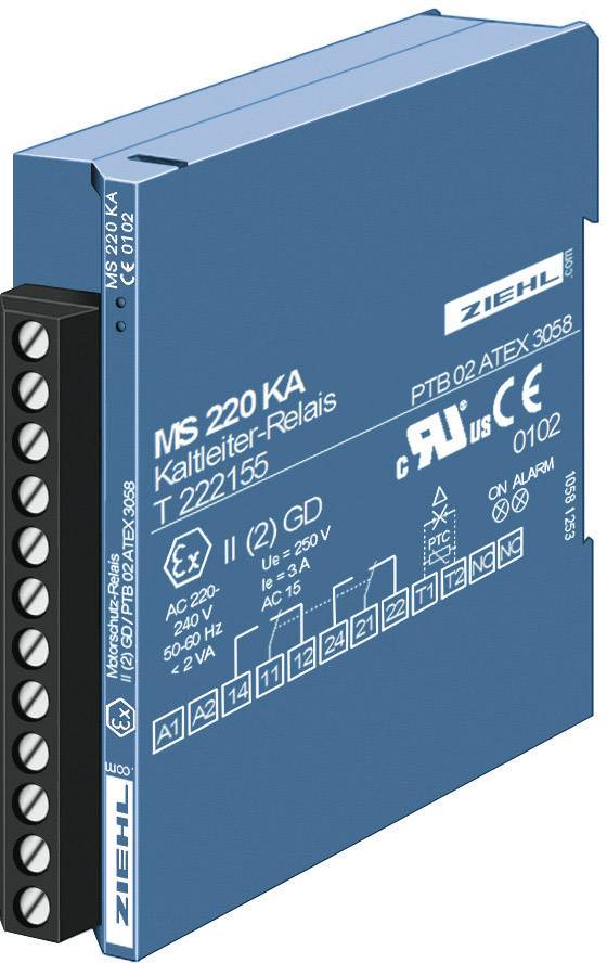 Przekaźnik termistorowy Ziehl MSR 220 KA, T 222175.CO, 200 – 240 V/50 Hz