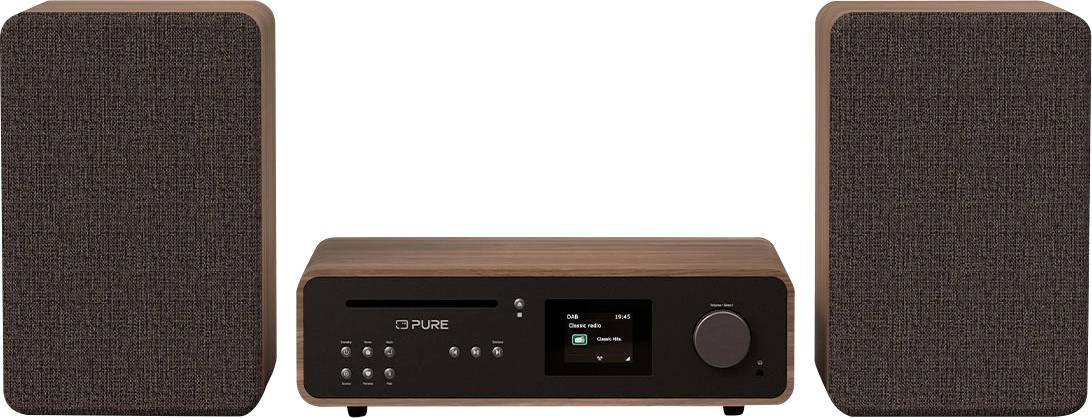 Miniwieża Pure Classic Stereo Coffee Black/Walnut EU/UK czarny, orzech włoski - obrazek 1