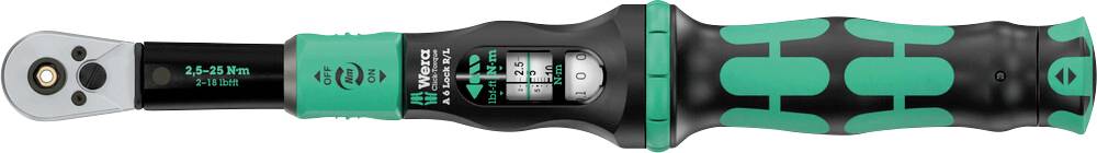Klucz dynamometryczny Wera Click-Torque Lock A 6 R/L 05075694001, 1/4" (6.3 mm), 2.5 - 25 Nm - obrazek 1