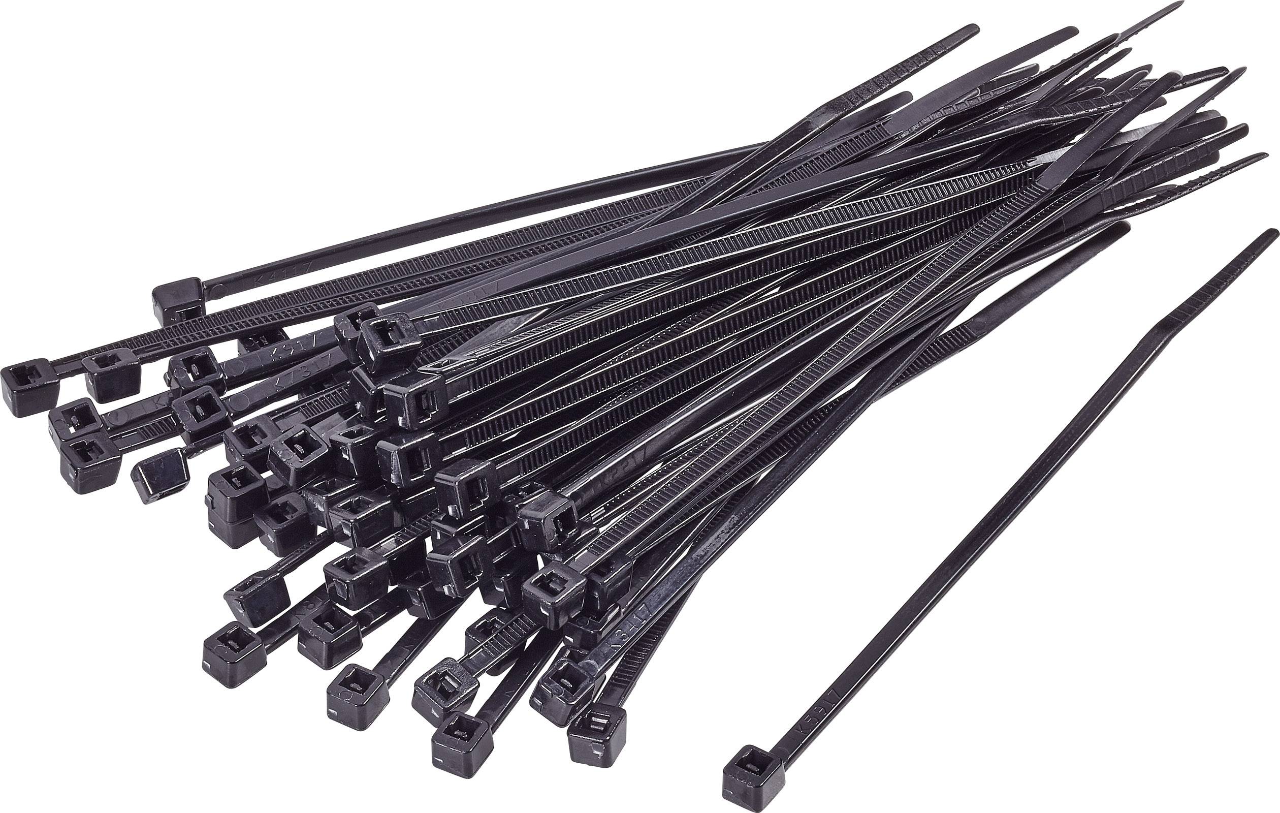 Opaska kablowa TRU COMPONENTS TC-CVR250BK203 1592864, 250 mm, poliamid 6.6, 100 szt. - obrazek 1