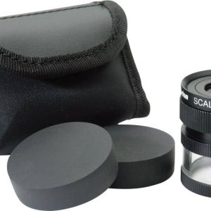 Lupa ręcznaze skalą pomiarową Współczynnik powiększenia: 10 x Rozmiar soczewki: (Ø) 19 mm Ideal Tek M12102 Skala w mm/ca