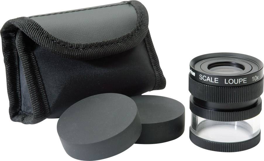 Lupa ręcznaze skalą pomiarową Współczynnik powiększenia: 10 x Rozmiar soczewki: (Ø) 19 mm Ideal Tek M12102 Skala w mm/ca - obrazek 1