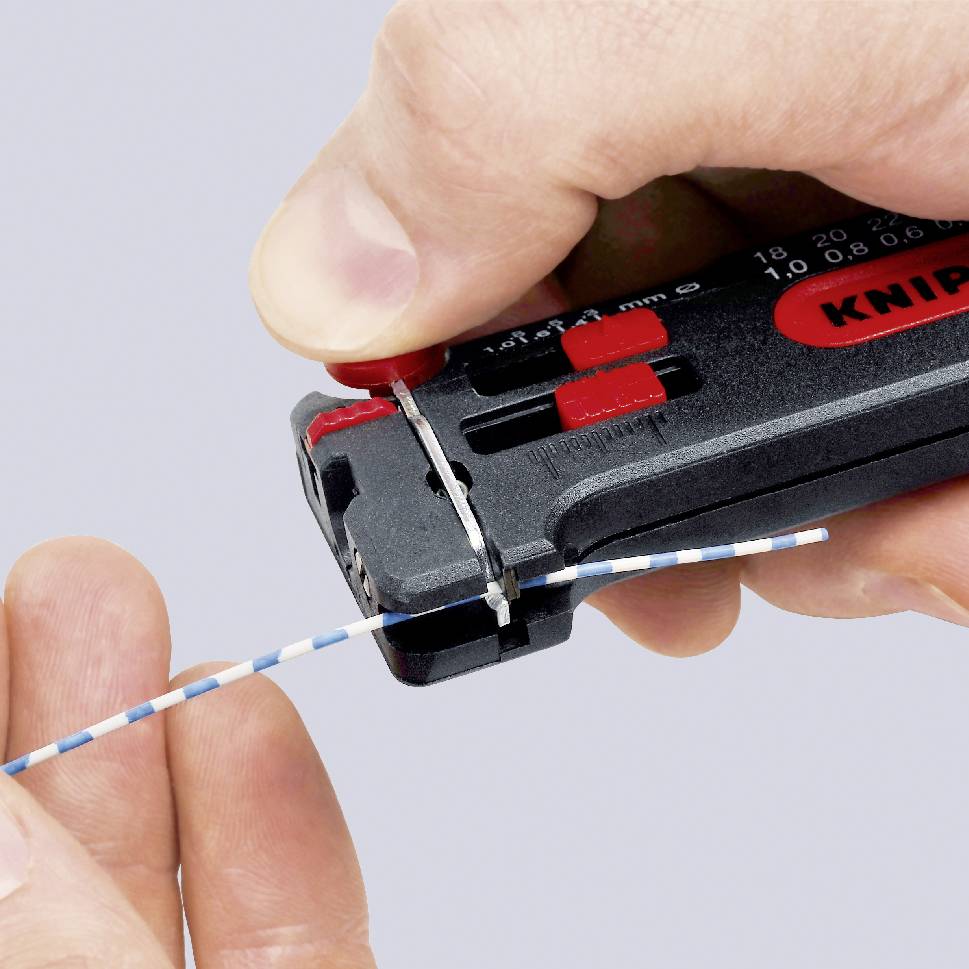 Ściągacz izolacji do drutów Knipex 12 80 100 SB, 0.3 do 1 mm - obrazek 1