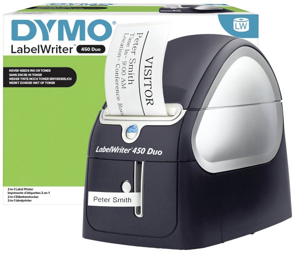 Drukarka etykiet Dymo LabelWriter 450 Duo, szerokość taśmy 6/9/12/19/24 mm