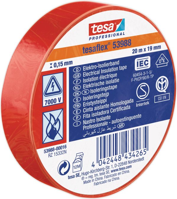 Taśma izolacyjna tesa tesa® Professional 53988-00016-00 (D x S) 20 m x 19 mm 20 m 1 szt.