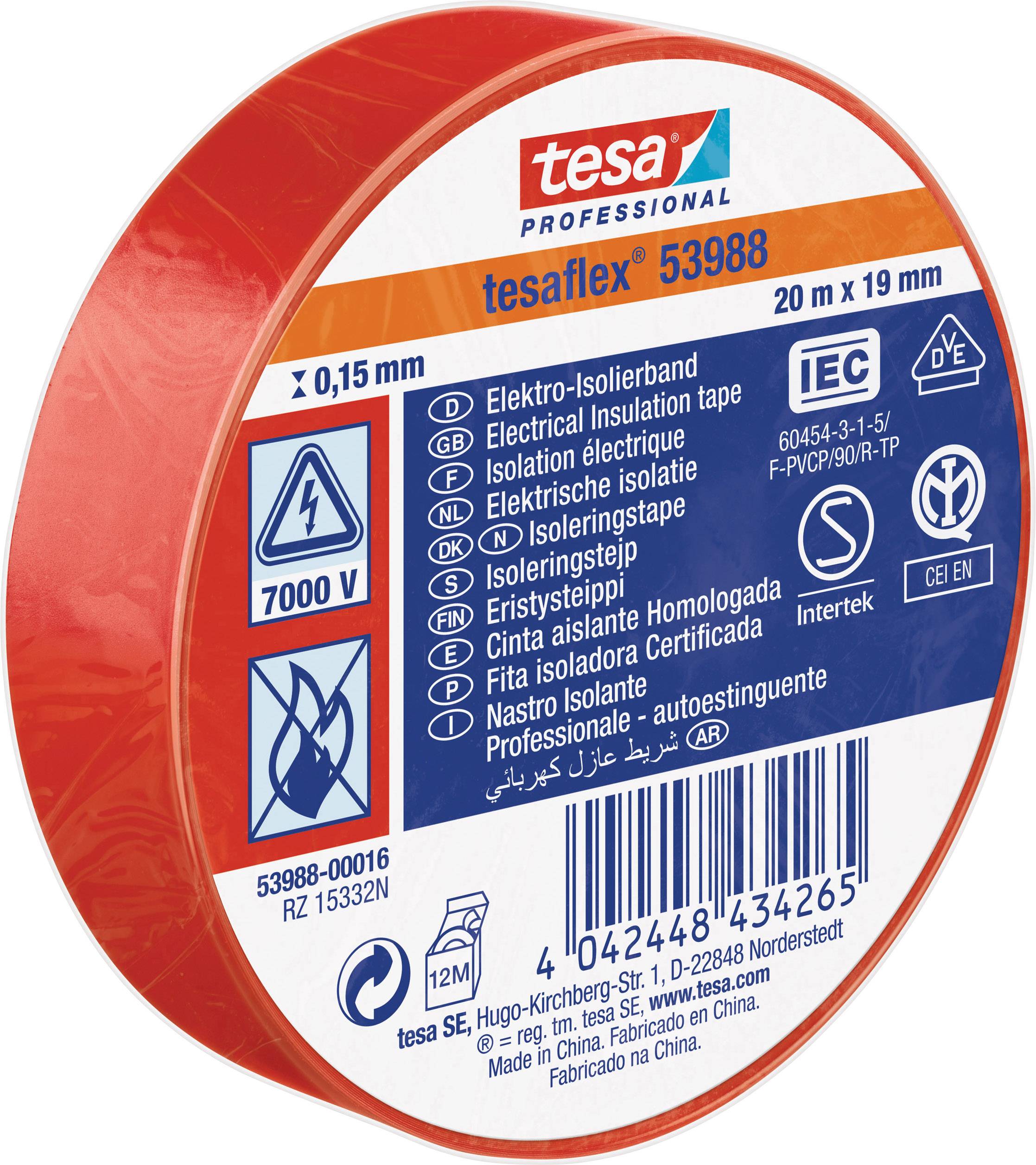 Taśma izolacyjna tesa tesa® Professional 53988-00016-00 (D x S) 20 m x 19 mm 20 m 1 szt. - obrazek 1
