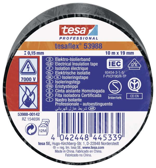 Taśma izolacyjna tesa 53988-00142-00 tesaflex IEC (D x S) 10 m x 19 mm 10 m 1 szt.