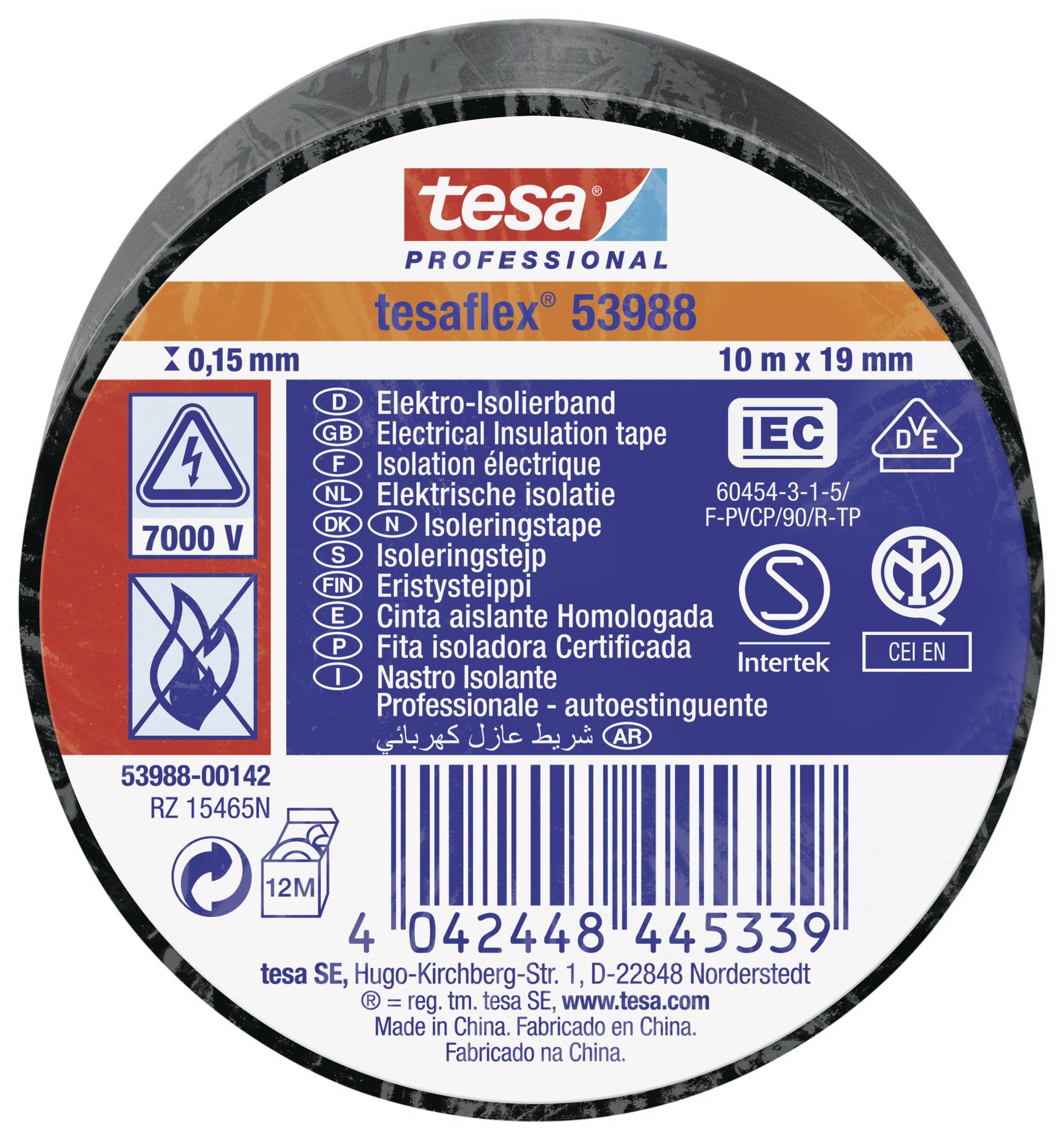 Taśma izolacyjna tesa 53988-00142-00 tesaflex IEC (D x S) 10 m x 19 mm 10 m 1 szt. - obrazek 1