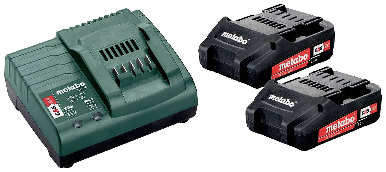 Metabo 685161000 Basic-Set 2 x 2.0 Ah Akumulator do elektronarzędzi 18 V 2.0 Ah Li-Ion - obrazek 1