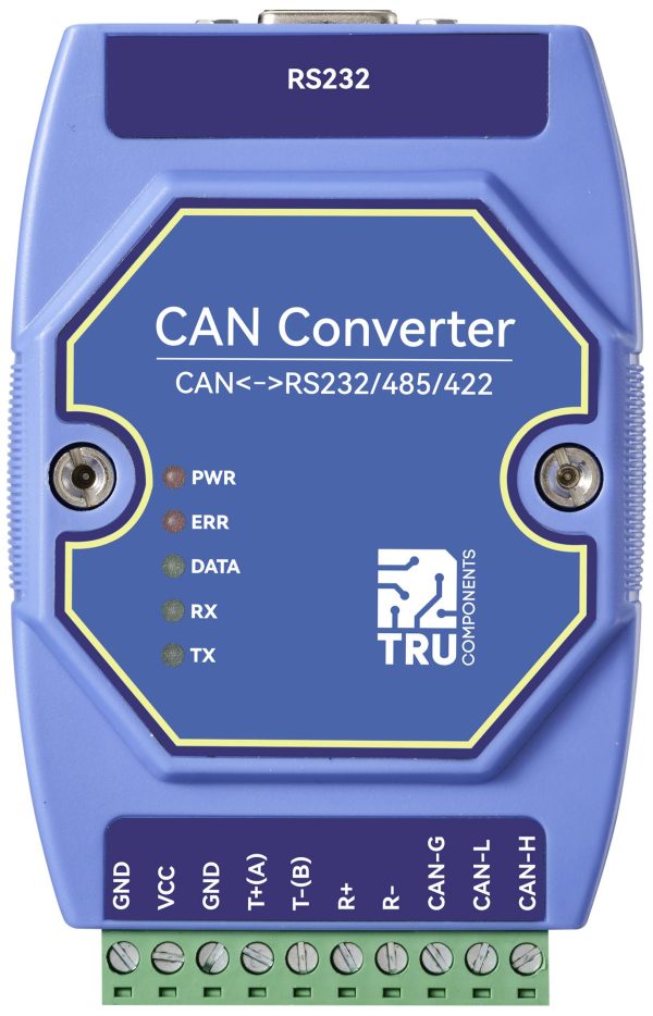 TRU COMPONENTS TC-ECAN-401 Moduł wielofunkcyjny Modbus-RTU, CAN Bus, RS-485, RS-422, RS-232 12 V/DC, 24 V/DC 1 szt.