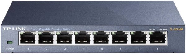 Switch TP Link TL-SG108, 1000 Mb/s, 8 portów RJ45, QoS, IGMP, metalowa obudowa