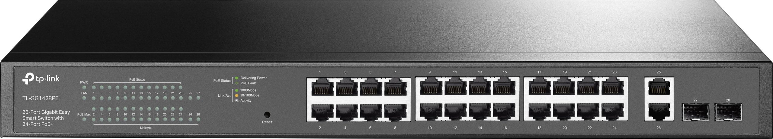 TP-LINK TL-SG1428PE Easy Smart TL-SG1428PE Switch sieciowy 24+2 Porty 10 / 100 / 1000 MBit/s funkcja PoE - obrazek 1