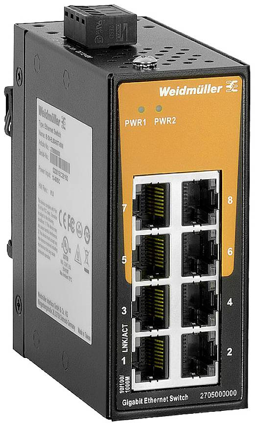 Weidmüller 2705000000 IE-SW-EL08-8GT-MINI Switch przemysłowy Ethernet 10 / 100 / 1000 MBit/s
