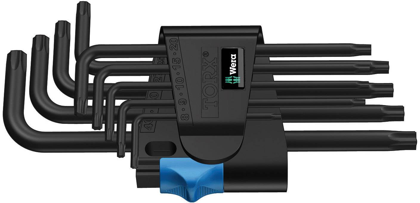 Wera 967 L/9 TORX® HF TORX wewnętrzny Zestaw kluczy trzpieniowych T 8, T 9, T 10, T 15, T 20, T 25, T 27, T 30, T 40 9 s - obrazek 1