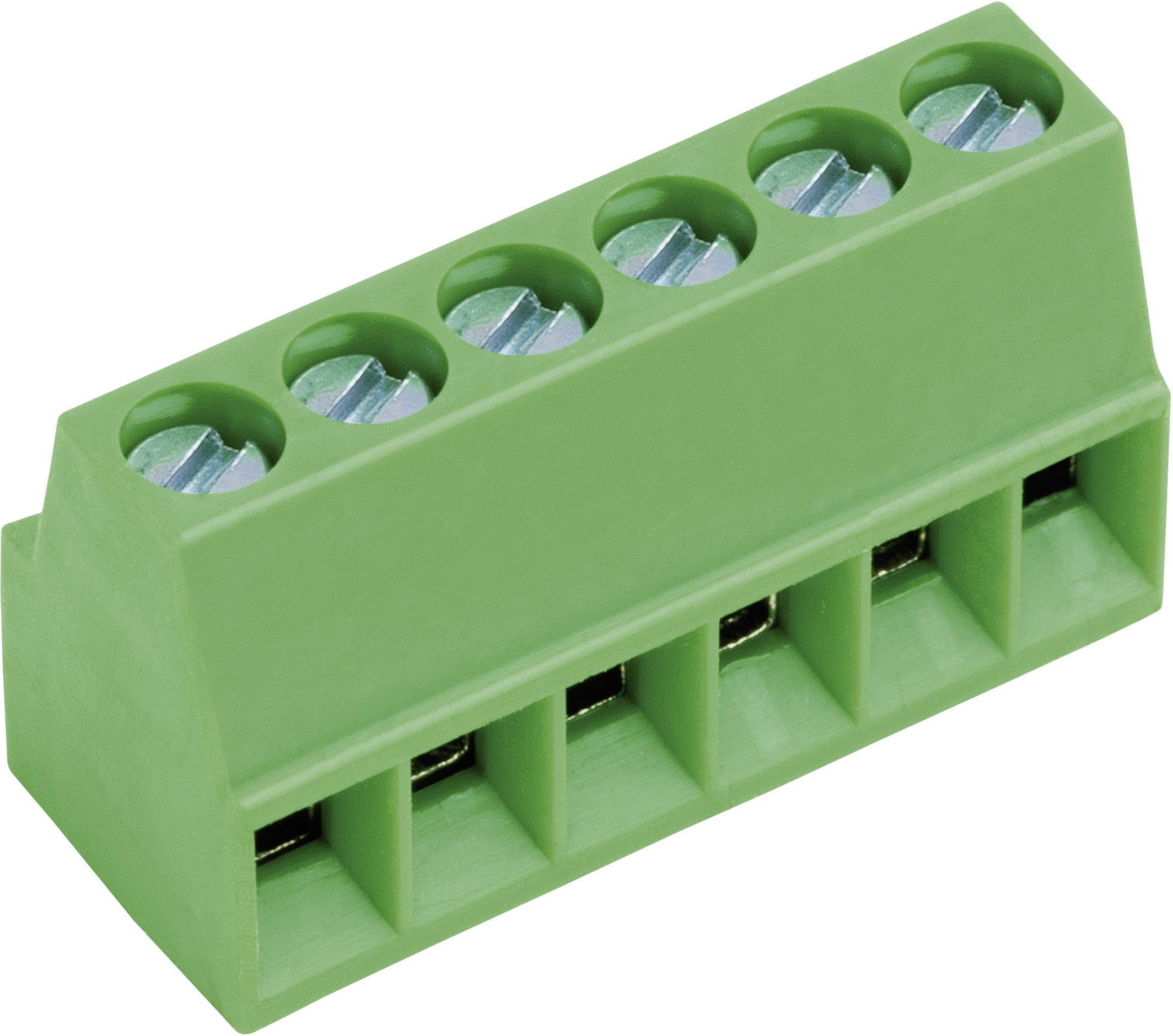 Zacisk śrubowy AKZ692/10-2.54-V, do lutowania, 2,54 mm, 10 pin, zielony - obrazek 1