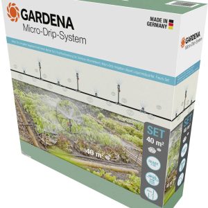 GARDENA Micro-Drip-System 13450-20 Kompletny zestaw nawadniający 13 mm (1/2″) Ø Rabata warzywna/kwiatowa (40 m²) GARDENA Micro-Drip-System 13450-20 Kompletny zestaw nawadniający 13 mm (1/2″) Ø Rabata warzywna/kwiatowa (40 m²)