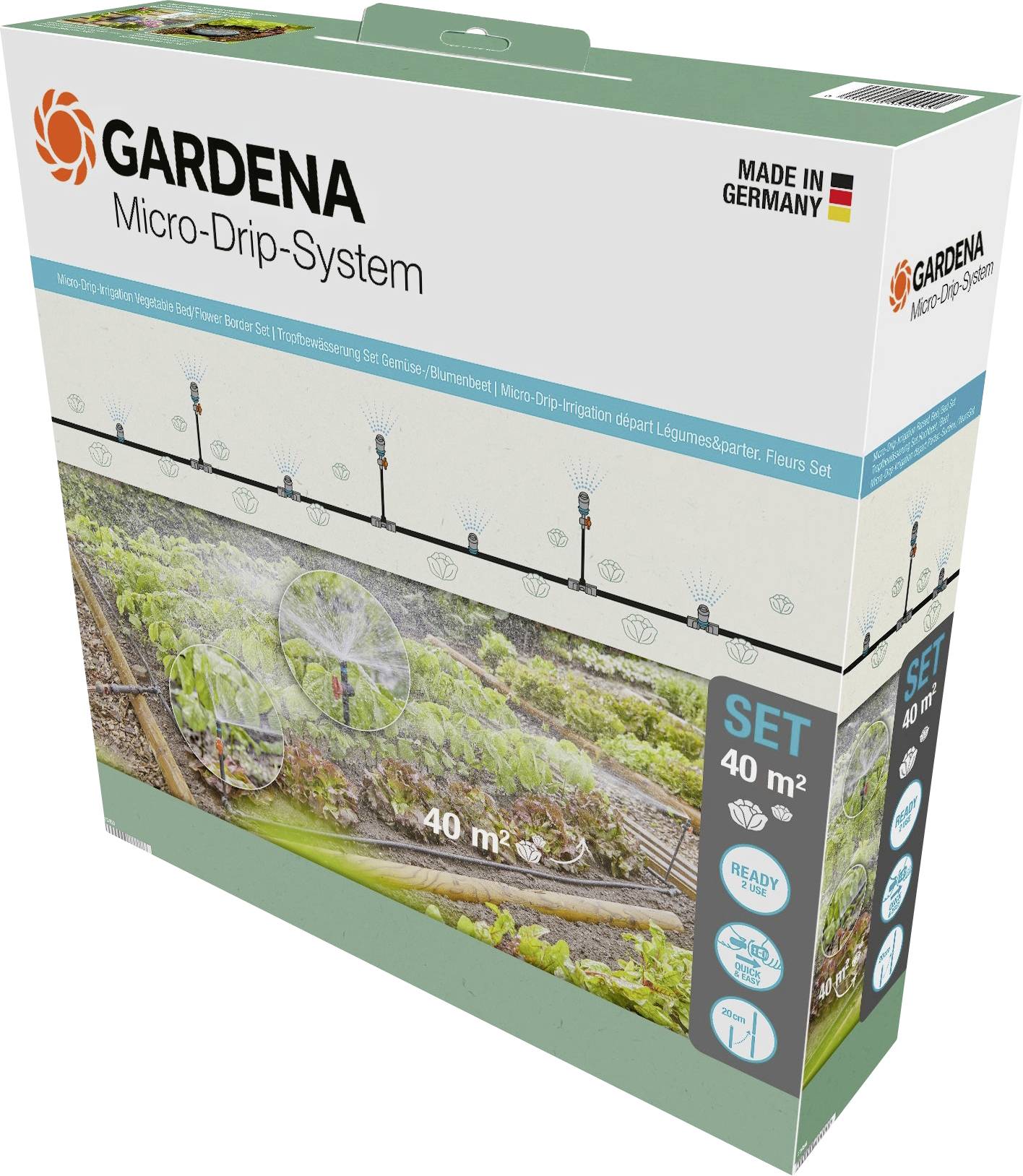GARDENA Micro-Drip-System 13450-20 Kompletny zestaw nawadniający 13 mm (1/2") Ø Rabata warzywna/kwiatowa (40 m²) - obrazek 1