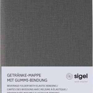 Sigel GM101 1/2 DIN A4 1 szt. Z 2 podwójnymi, transparentnymi osłonami na 8 stron, Gumowe wiązania antracytowy Sigel GM101 1/2 DIN A4 1 szt. Z 2 podwójnymi, transparentnymi osłonami na 8 stron, Gumowe wiązania antracytowy