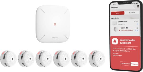 X-Sense FS61 Zestaw czujnika dymu + Centrala z obsługą aplikacji (S x W x G) 90 x 26.5 x 90 mm