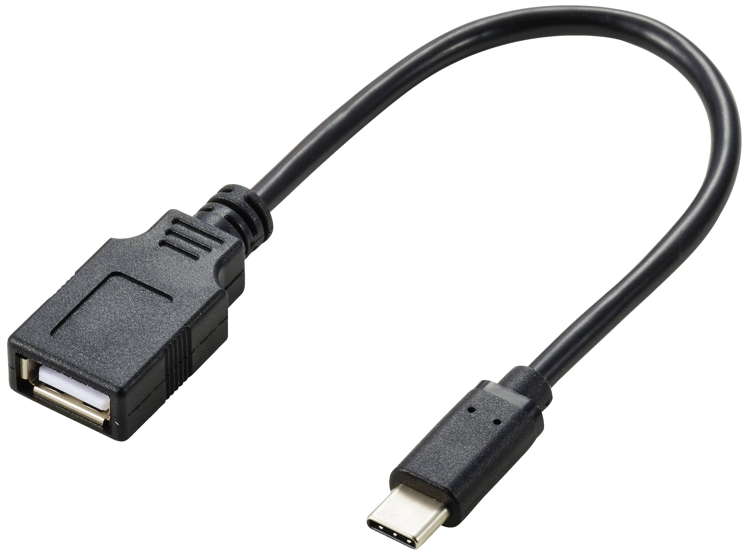 Renkforce USB 2.0 adapter [1x złącze męskie USB-C - 1x złącze żeńskie USB-A 2.0] RF-5720376 0.15 m ekranowanie - obrazek 1