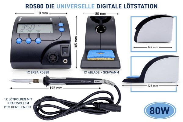 Stacja lutownicza Ersa RDS 80 0RDS80 80 W +150 – +450 °C