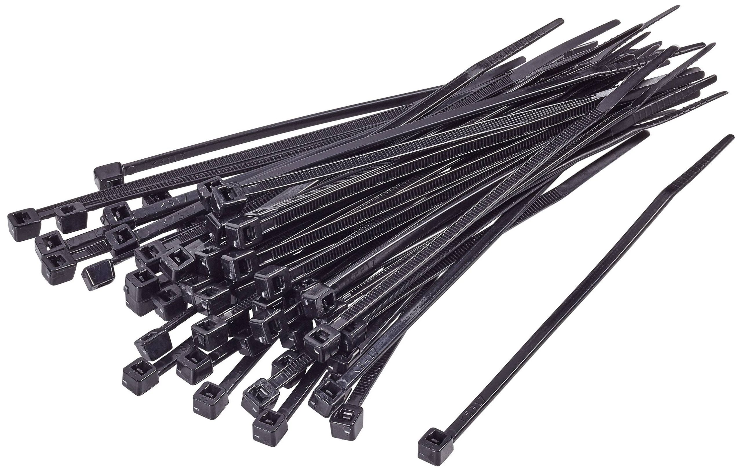 TRU COMPONENTS TC-BT-300-3.6-UVB Opaska kablowa 300 mm 3.6 mm czarny Stabilność UV 100 szt. - obrazek 1