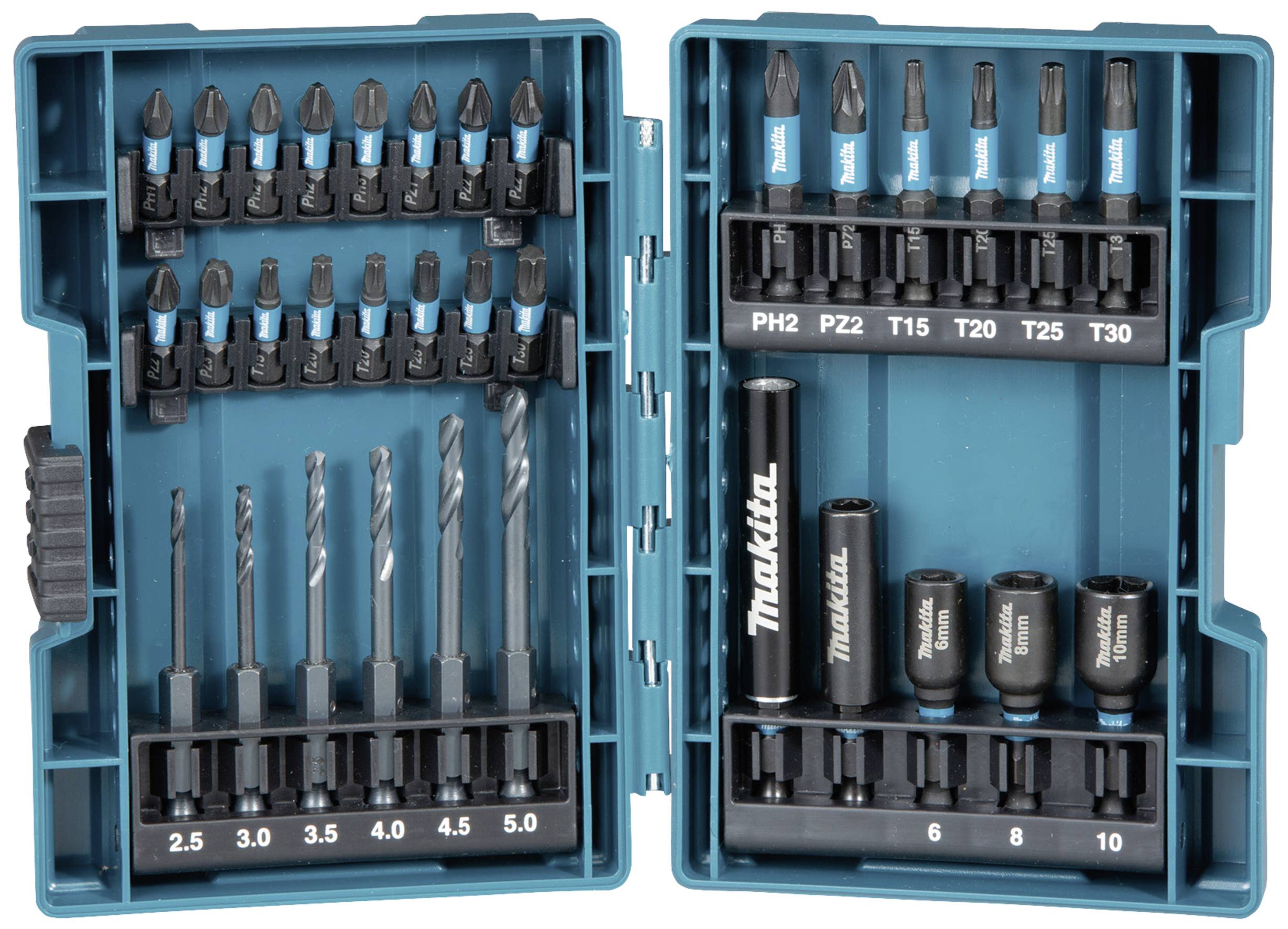 Makita B-66896 B-66896 33 szt. Zestaw wierteł i bitów metal 2.5 mm, 3 mm, 4 mm, 4.5 mm, 5 mm - obrazek 1