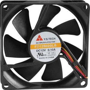 YS TECH FD128020LB(2F3) Wentylator osiowy 12 V/DC 42.48 m³/h (D x S x W) 80 x 80 x 20 mm YS TECH FD128020LB(2F3) Wentylator osiowy 12 V/DC 42.48 m³/h (D x S x W) 80 x 80 x 20 mm