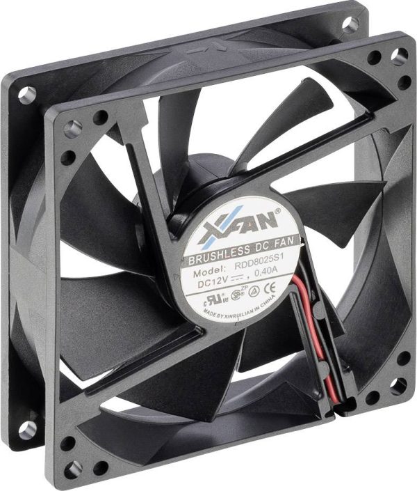 Wentylator osiowy X-Fan RDD8025S1, 12 V/DC, 78.5 m³/h, (D x S x W) 80 x 80 x 25 mm