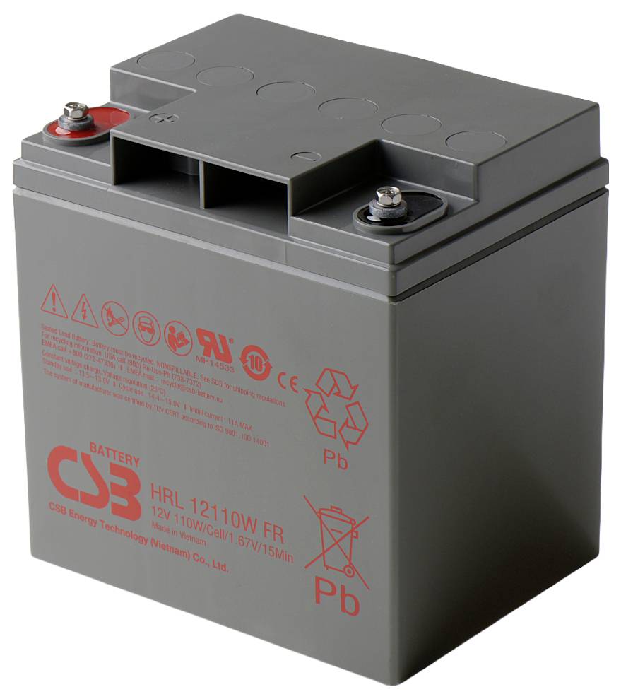 Akumulator ołowiowy CSB Battery HRL 12110W high-rate longlife HRL12110W-FR, AGM, 12 V, 28 Ah - obrazek 1