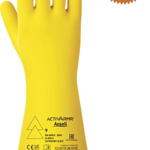 Ansell Activ ARMR RIG014Y090 Naturalny lateks Rękawice dla elektryków Rozmiar rękawic: 9 EN 60903, EN 21420:2020, EN 420 Ansell Activ ARMR RIG014Y090 Naturalny lateks Rękawice dla elektryków Rozmiar rękawic: 9 EN 60903, EN 21420:2020, EN 420