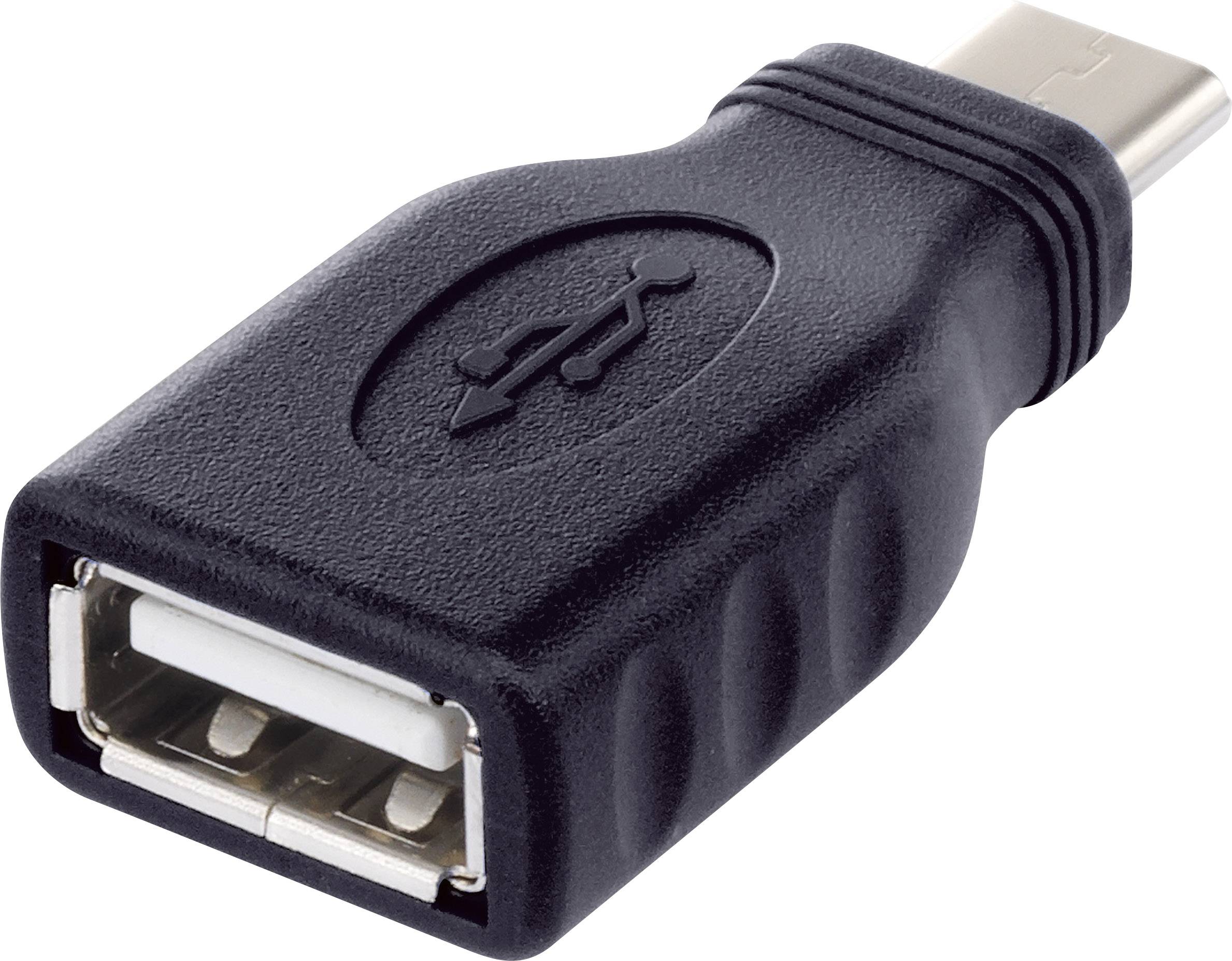 adapter USB 2.0 Renkforce RF-4279524 rf-usba-10, [1x złącze męskie USB-C - 1x złącze żeńskie USB-A 2.0] - obrazek 1