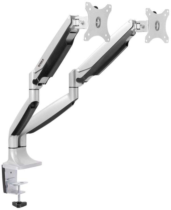 SpeaKa Professional Uchwyt do monitora SP-MM-930 2 Wyświetlacz 33,0 cm (13″) – 81,3 cm (32″) srebrny Przenośny, Uchylny,