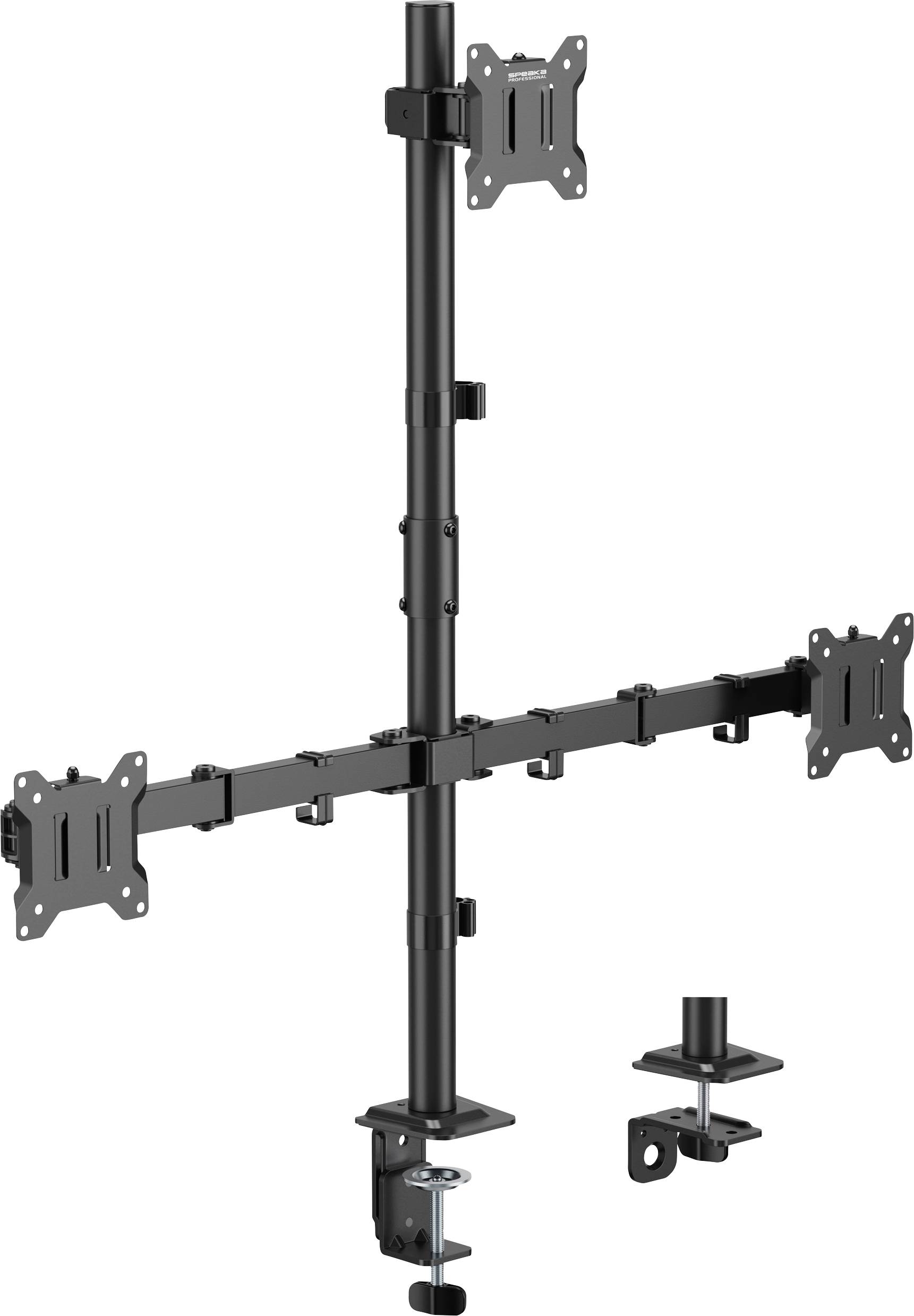 SpeaKa Professional Uchwyt do monitora SP-MM-231 3 Wyświetlacz 43,2 cm (17") - 81,3 cm (32") czarny z regulowaną wysokoś - obrazek 1
