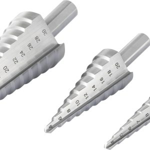 TOOLCRAFT HSS Zestaw wierteł stożkowych stopniowych 3 x 4 – 20 mm, 4 – 12 mm, 6 – 30 mm 6 mm, 8 mm, 10 mm TOOLCRAFT HSS Zestaw wierteł stożkowych stopniowych 3 x 4 – 20 mm, 4 – 12 mm, 6 – 30 mm 6 mm, 8 mm, 10 mm