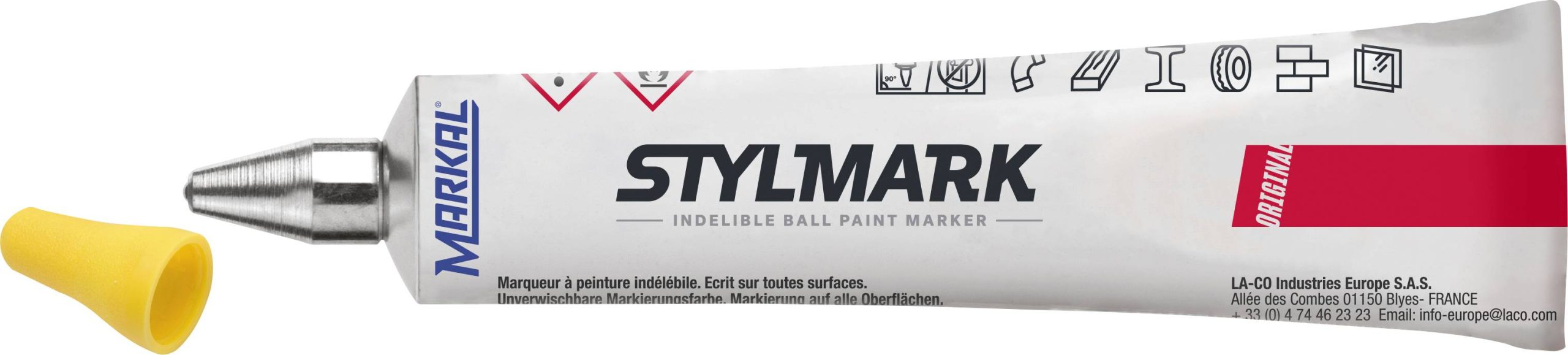 Markal Stylmark Original 96653 Marker w tubce żółty 2 mm, 3 mm - obrazek 1