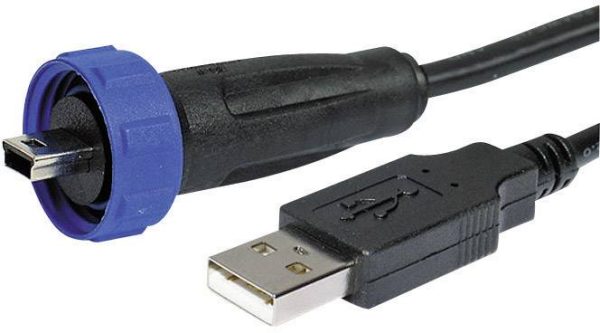 Adapter USB A na mini USB B z kablem Bulgin PX0441/3M00, 1 szt.