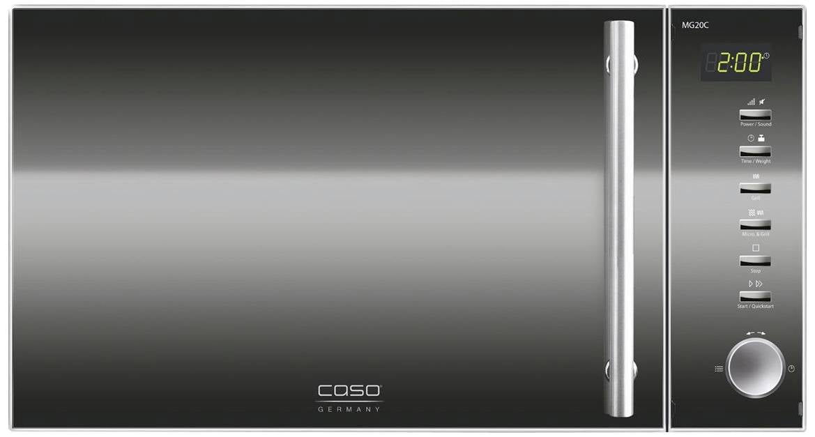 Mikrofalówka CASO MG20 Ceramic menu 2 in 1 800 W z funkcją timera stali szlachetnej, czarny - obrazek 1