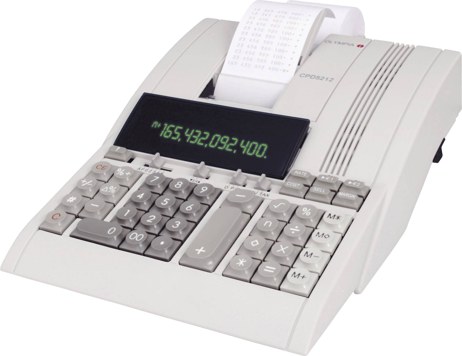 Olympia CPD 5212 Kalkulator stacjonarny drukujący beżowy Wyświetlacz: 12 z sieci elektrycznej (D x S x W) 355 x 218 x 90 - obrazek 1