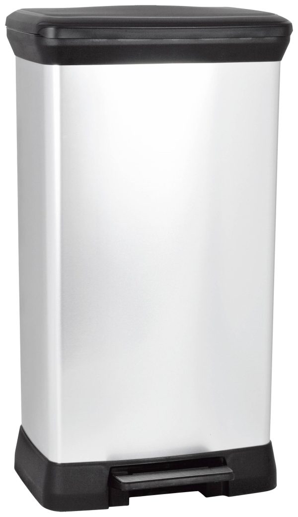 Curver Deco bin metalics 240643 Kosz na śmieci 50 l (S x W x G) 390 x 720 x 290 mm srebrny, czarny 1 szt.